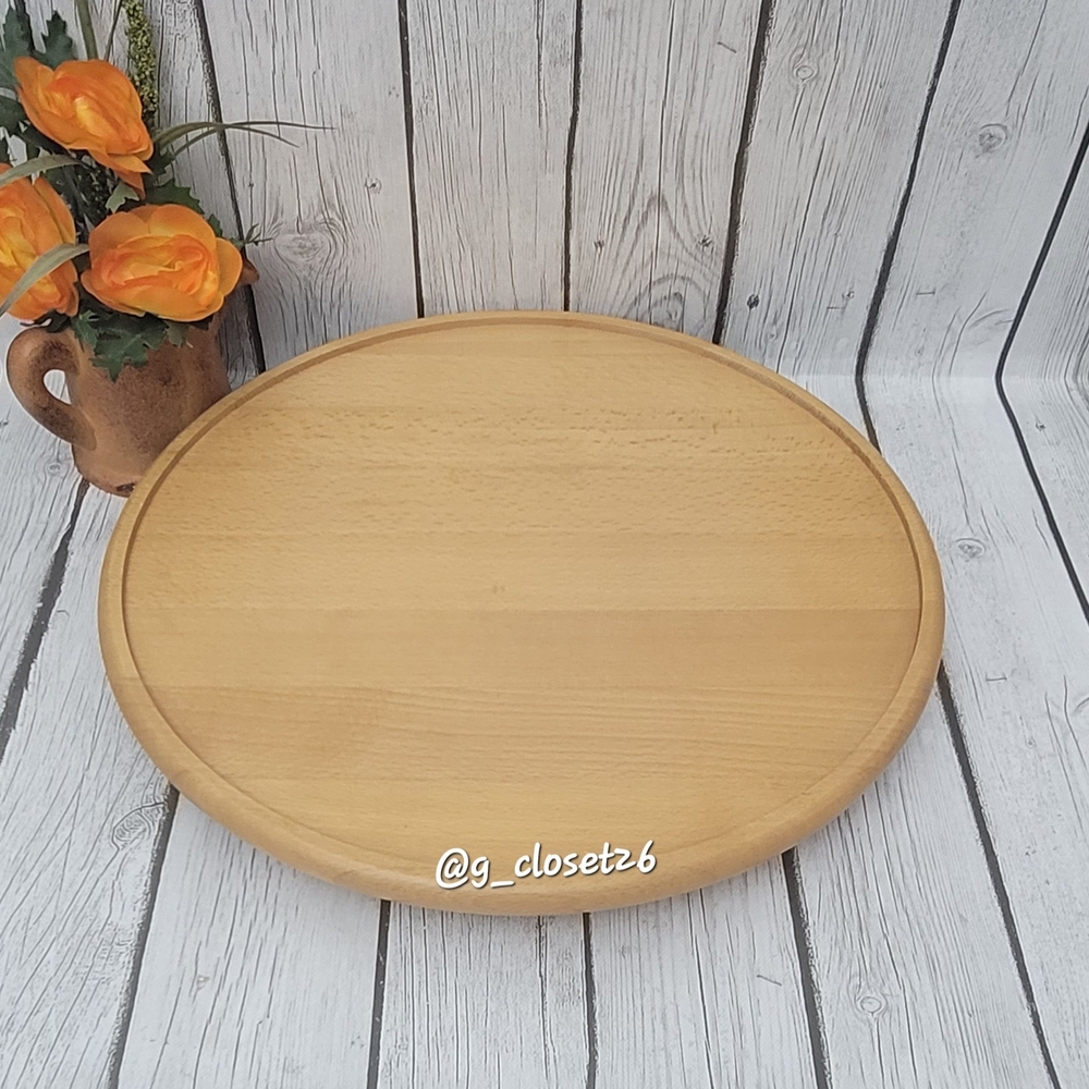 16" Wooden Lazy Susan with Lip